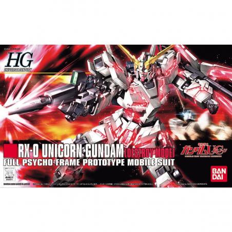 Gundam - HGUC - 100 - RX-0 Unicorn Gundam (Destroy Mode) 1/144