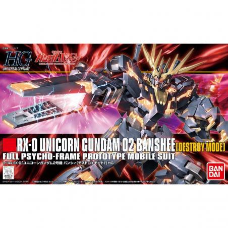 Gundam - HGUC - 134 - RX-0 Unicorn Gundam 02 Banshee (Destroy Mode) 1/144