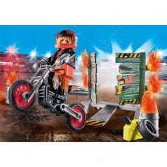 Playmobil Starter Pack Stuntshow Moto con pared de fuego Playmobil - 3