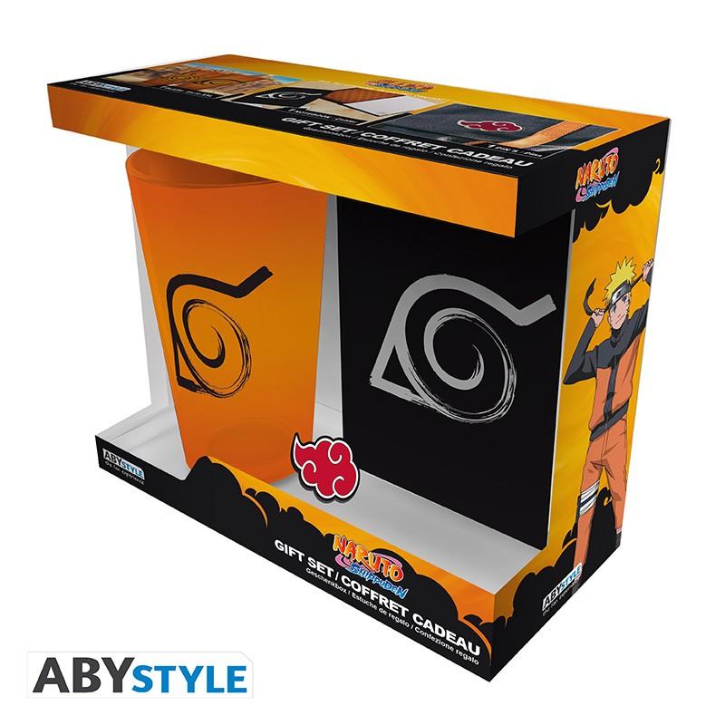 Naruto Shippuden - Pack XXL Glass + Pin + Pocket Notebook Konoha Abystyle - 1