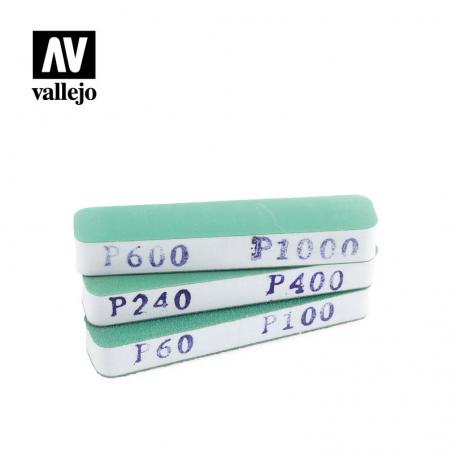 Vallejo Set de 3 Lijas Flexibles, Doble Grano (90x19x12 mm) Vallejo - 1