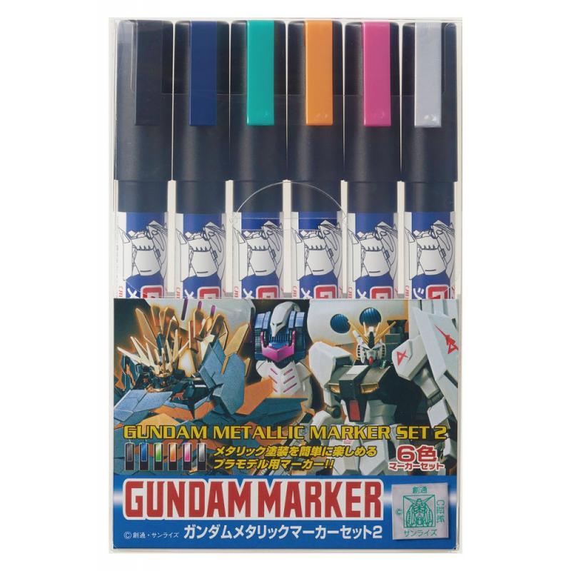 Gundam Marker GMS-125 Gundam Metallic Marker Set 2 Gsi Creos Mr.hobby - 1