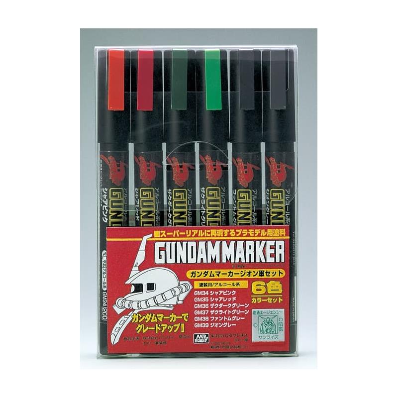 Gundam Marker GMS-108 Gundam Marker Zeon Army Color Set Gsi Creos Mr.hobby - 1