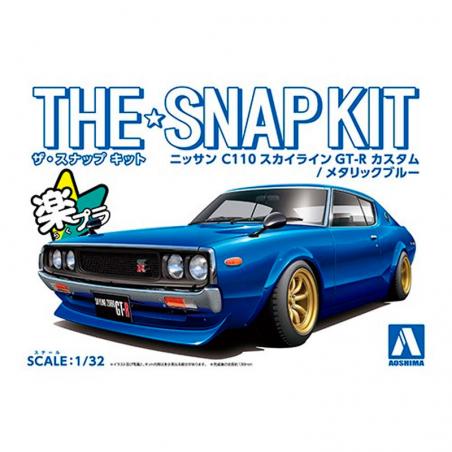 Snap Kit 18-SP4 Nissan C110 Skyline GT-R Custom Metallic Blue 1/32