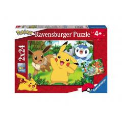 Pokémon Puzzle para niños Pikachu & Friends (2 x 24 piezas) Ravensburger - 1