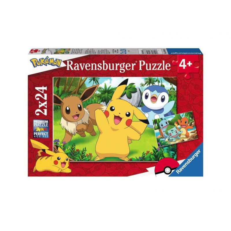 Pokémon Puzzle para niños Pikachu & Friends (2 x 24 piezas) Ravensburger - 1