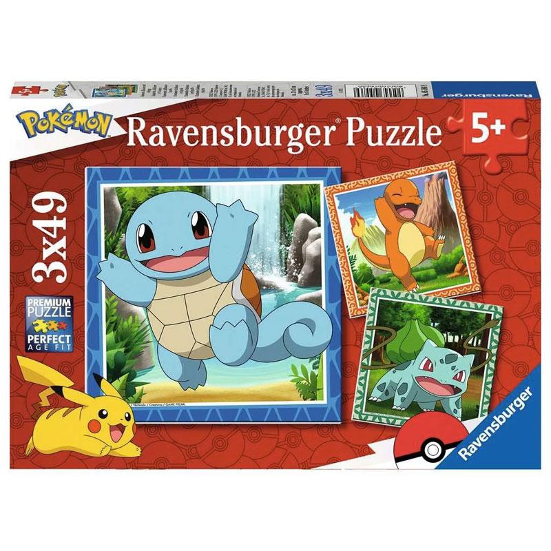Pokémon Children's Jigsaw Puzzle Starters (3 x 49 pieces) Ravensburger - 1