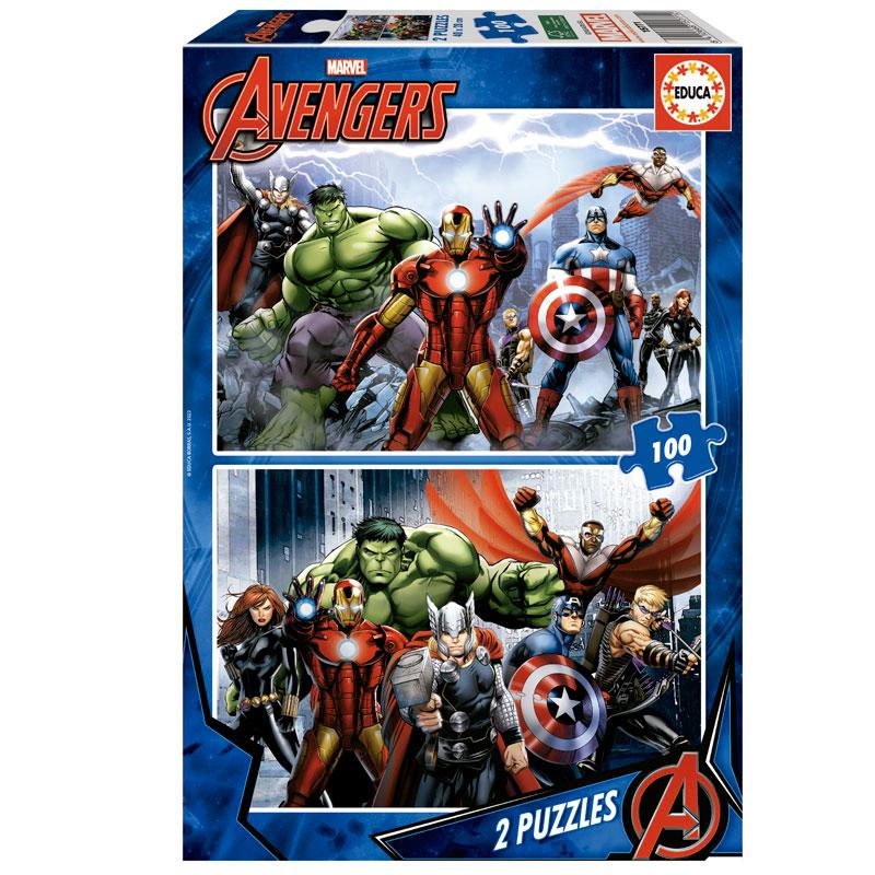 Marvel Puzzle para niños Avengers (2 x 100 piezas) Educa - 1