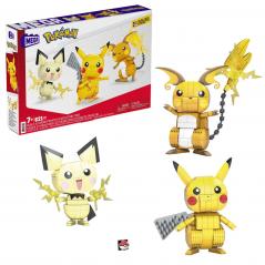Pokémon Mega Construx Wonder Builders Construction Set Pikachu Evolution Trio Mattel - 1