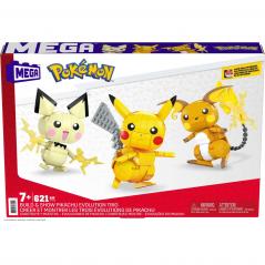 Pokémon Kit de Construcción Mega Construx Pikachu Evolution Trio Mattel - 5