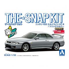 Snap Kit 15-D Nissan R33 Skyline GT-R Sonic Silver 1/32 Aoshima - 1