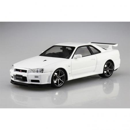 3-B Nissan Skyline GT-R BNR34 V-spec II 2000 White 1/24 Aoshima - 2