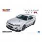 3-B Nissan Skyline GT-R BNR34 V-spec II 2000 White 1/24