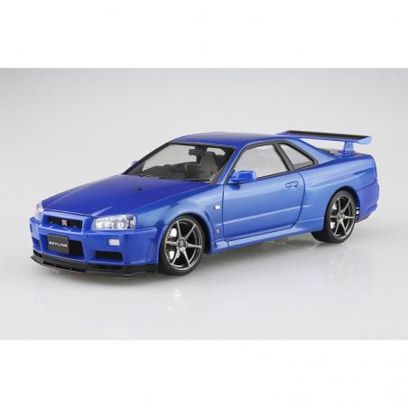 3-B Nissan Skyline GT-R BNR34 V-spec II 2000 Bayside Blue 1/24 Aoshima - 2