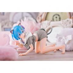 Re:Zero Desktop Cute Figure Rem Cat Room Wear Ver. Renewal (Damaged Box) Taito - 5