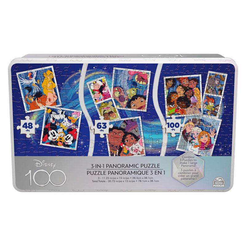 Disney100 3 In 1 Panoramic Puzzle (48, 63 and 100 pieces)