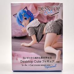 Re:Zero Desktop Cute Figure Rem Cat Room Wear Ver. Renewal (Damaged Box) Taito - 6