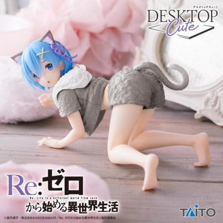 Re:Zero Desktop Cute Figure Rem Cat Room Wear Ver. Renewal